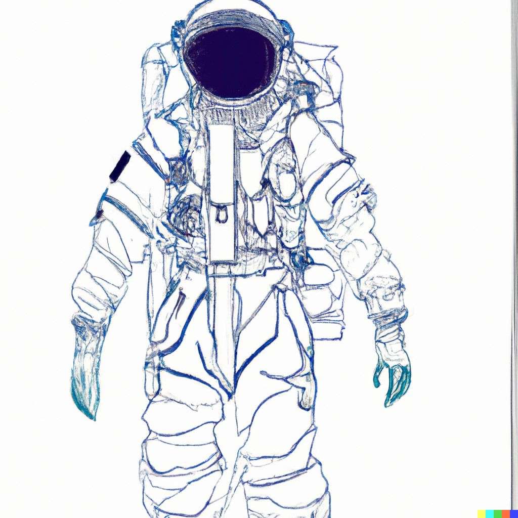 an astronaut, fashion design sketch